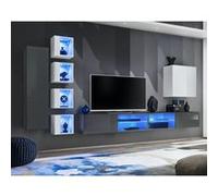 Ensemble Meuble TV "Switch XXVI" 320cm Gris & Blanc Gris G