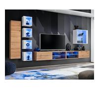 Ensemble Meuble TV "Switch XXVI" 320cm Naturel & Blanc