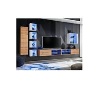 Ensemble Meuble TV "Switch XXVI" 320cm Naturel & Blanc