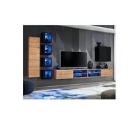 Ensemble Meuble TV "Switch XXVI" 320cm Naturel & Noir