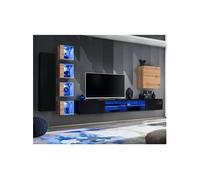 Ensemble Meuble TV "Switch XXVI" 320cm Noir & Naturel