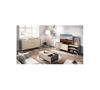Ensemble meuble TV table basse buffet NESS Mélaminé Style scandinave Chene naturel et g
