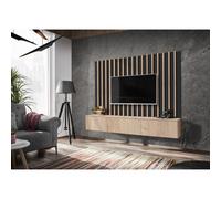 Ensemble Meuble TV "Verti" 180cm Naturel & Noir