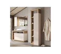 Ensemble meuble vasque 92cm + colonne beige et aspect bois Cadiz - ARTURO - ALTOBUY Beige