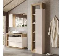 Ensemble meuble vasque 92cm + colonne beige et aspect bois Cadiz - ARTURO - ALTOBUY Beige