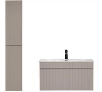 Ensemble Meuble Vasque à Encastrer + Colonne - 80 Cm Emblematic Cashmere