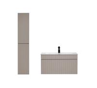 Ensemble meuble vasque à encastrer + colonne - 80 cm Emblematic Cashmere