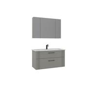 Ensemble Meuble Vasque avec Miroir (2 Pièces) Bari 100 v2 Matte Cashmere 100 x 45 x 55 cm