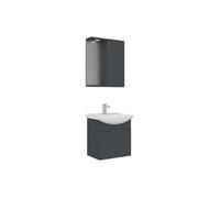 Ensemble Meuble Vasque avec Miroir (2 Pièces) Hanah Home Purus 55 - Panneaux MDF Mélaminés - 55 x 50 x 58 cm - Anthracite Mat