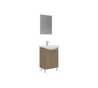 Ensemble Meuble Vasque avec Miroir (2 Pièces) "Purus 55" - 55 x 2 x 83 cm - Oak