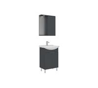 Ensemble Meuble Vasque avec Miroir (2 Pièces) Purus 55 - Panneaux MDF Mélaminés - 55 x 50 x 83 cm - Matte Anthracite