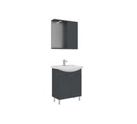 Ensemble Meuble Vasque avec Miroir (2 Pièces) Purus 65 - Matte Anthracite - 65 x 50 x 83 cm