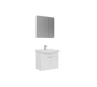 Ensemble Meuble Vasque avec Miroir (2 Pièces) Purus 65 - Panneaux MDF Mélaminés - 65 x 50 x 58 cm - White