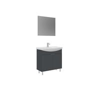 Ensemble Meuble Vasque avec Miroir (2 Pièces) "Purus 80" - 80 x 50 x 83 cm - Matte Anthracite