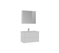 Ensemble Meuble Vasque avec Miroir (2 Pièces) "Side 85 v2" - 85 x 45 x 52 cm - Matte White