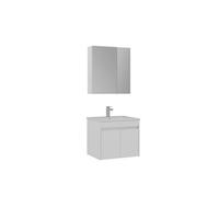 Ensemble Meuble Vasque avec Miroir Hanah Home Side 65 v2 65 x 45 x 52 cm Matte White Panneaux MDF Mélaminés