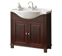 Ensemble meuble vasque + miroir - AC-DÉCO - Régine - 85 cm - Bois naturel - Style classique