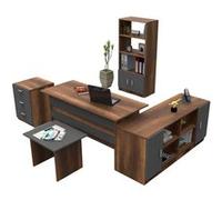 Ensemble meubles de bureau en aggloméré effet noyer - Hanah Home G