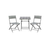 Outsunny Ensemble Meubles de Jardin Design Table carré et chaises Pliables résine tressée Imitation rotin Gris