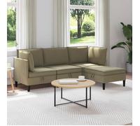 vidaXL Ensemble de meubles pour le salon 4 pcs Kaki Tissu, Ensemble Salon, Chaises Ergonomiques Modernes, Canapé en Bois, Solutions de Rangement Pratiques