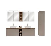 Ensemble Meubles Salle de Bain - OTITEC - BOLD TAUPE - 180 cm - Double Vasque - Miroirs LED