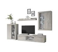 Ensemble meubles salon KALO - Rangement spacieux - Gris clair effet bois - Design moderne et élégant