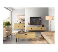 Ensemble meubles salon : Meuble TV 200 cm, table basse, buffet, chêne, collection MONDO
