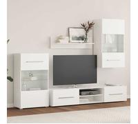 Ensemble meubles TV avec LED - vidaXL - Blanc mat - Bois d'ingénierie - Éclairage LED - 5 pièces - 120x39,5x34 cm