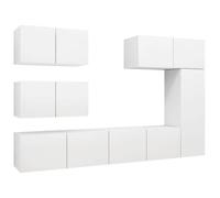Ensemble meubles TV suspendu - HELLOSHOP26 - 02_0025016 - Bois d'ingénierie - Blanc - Design moderne, grand rangement