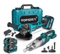 Ensemble meuleuse d'angle & aspirateur sans fil - YOFIDRA - Yofidra - 125 mm - 850W - 2x1.5Ah