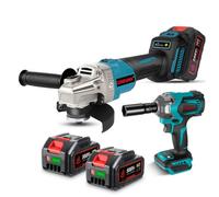 Ensemble Meuleuse d'angle & Clé à chocs - ONEVAN - 125mm/660W + 700N·m - 2x4Ah - Moteur sans balais