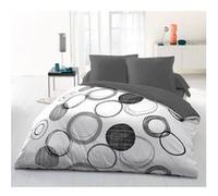 Ensemble microfibre HOME LINGE PASSION 240x260 Gris clair + 2 taies 63x63 Gris G