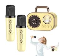 Ensemble microphone et haut-parleurs, machine à karaoké avec microphones - Haut-parleur sans fil portable avec microphone, batterie longue durée rechargeable Double connexion microphone Accessoires