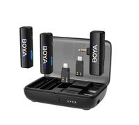 Ensemble microphone sans fil avec étui, batterie 1000 mAh, 2,4 GHz, USB-C
