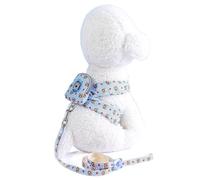 Ensemble Mignon de Harnais et de Laisse pour Petit Chien, sans Traction, Harnais pour Chiot réglable, Harnais en Maille Douce et Respirante (Poitrine Bleu Clair 50_52 cm)