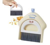 Ensemble mini balai et poêle - Kit de nettoyage portable mignon, brosse à manche antidérapant, collecteur de poussière à bord flexible | Outil de balayage pratique pour chambre à coucher, bureau, tabl