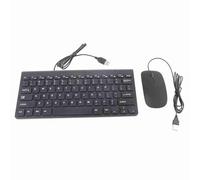 Ensemble Mini Clavier et Souris Filaire Ultra Fin pour PC Portable, Taille Compacte, Plug and Play, Câble, Touches Solides pour Le Travail de Bureau et la Vie de Divertissement
