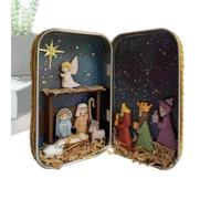 Ensemble Mini Crèche de Noël Petites Figurines Décoratives De Crèche À | Figurines Religieuses Pour Noël Décoration pour Bureau Étagère Maison Chambre Salon Entrée