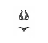 Passion Devil Mirajane - set de soutien-gorge ouvert à tour de cou (noir) - L/XL