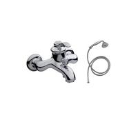 - Ensemble Mitigeur Bain Douche mécanique mural avec douchette et flexible Fairfax