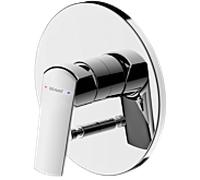 Ensemble mitigeur bain et douche Bravat Valencia pré-assemblé 3519052, encastré, mitigeur monocommande, chromé