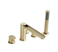 Ensemble mitigeur cascade noir 4 trous avec kit de douche, robinet à double poignée pour une expérience de salle de bain luxueuse