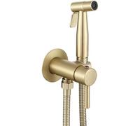 Ensemble mitigeur de bidet dissimulé pour eau chaude et froide, douche de toilette musulmane dorée brossée, kit de douche Shattaf pour bidet à main