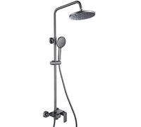 Ensemble mitigeur de Douche avec Barre de Douche réglable, Colonne de Douche Murale avec Douche de tête à Effet Pluie, Robinet de Baignoire et Pomme de Douche à Main 3 Fonctions