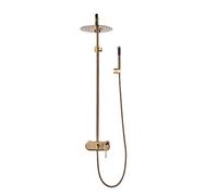 Ensemble mitigeur de Douche avec Barre de Douche réglable, Colonne de Douche Murale avec Douche de tête à Effet Pluie, Robinet de Baignoire Cascade et Pomme de Douche à Main