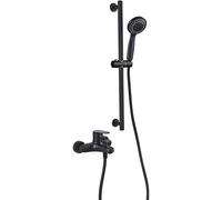 Ensemble mitigeur de douche de salle de bain, robinet de baignoire en acier inoxydable, robinet de douche traditionnel noir mat, vanne en céramique incluse, finitions peintes, mitigeurs de douche avec