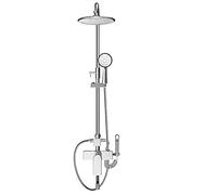Ensemble mitigeur de douche de salle de bain, système de douche à effet pluie réglable avec douchette à 6 fonctions et robinet de bidet, ensemble de robinet de douche mural chromé