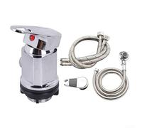 Ensemble mitigeur pour lavabo de shampooing avec pommeau de douche à main Interface G1/2 Construction en alliage de zinc pour salon de coiffure, spa et camping-car Finition argentée Kit complet avec