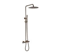 Ensemble mitigeur thermostatique de douche, robinet de salle de bain mural multifonction avec pommeau de douche effet pluie et inverseur, système de douche en laiton massif avec pommeau et flexible