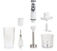 DOMO DO1089M Mixeur plongeant 600 W avec verre doseur, mixeur plongeant pour soupes, fouet , avec embout hâchoir blanc